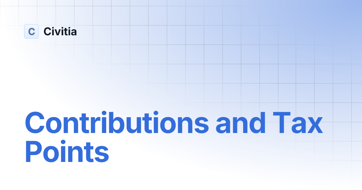 Contributions and Tax Points | Civitia